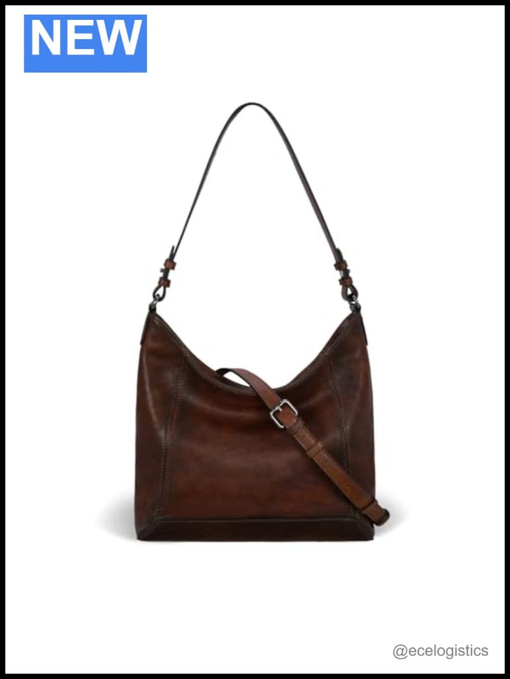 Genuine Leather Crossbody Hobo Bag Adjustable Straps Purse